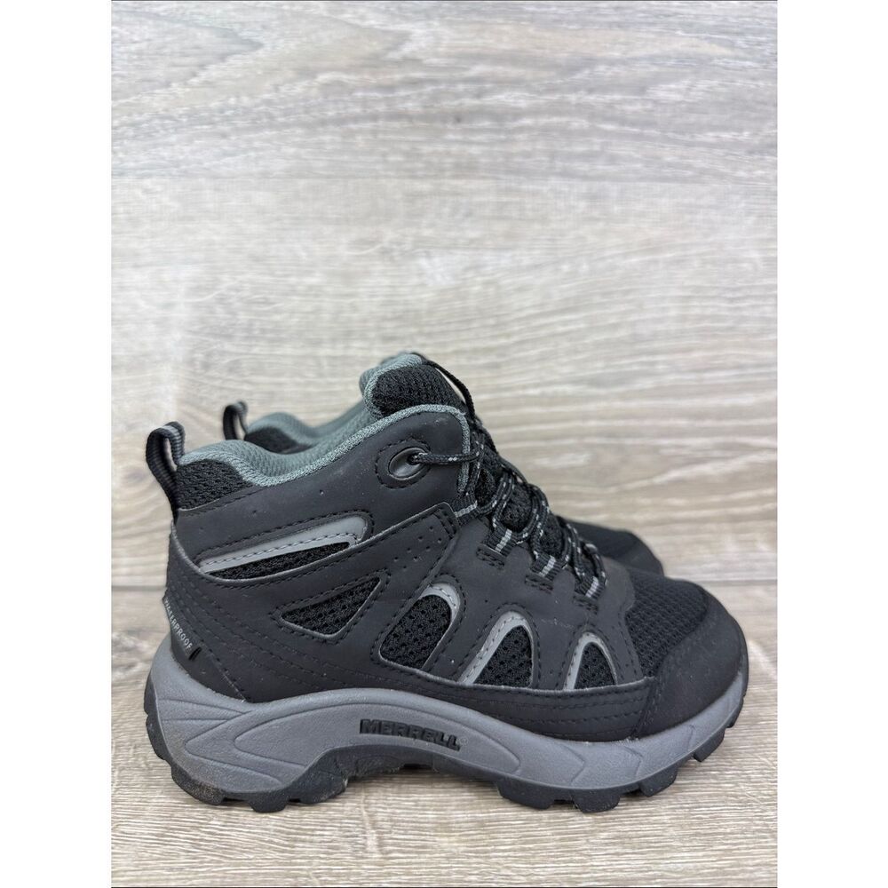 Merrell Oakcreek Mid Toddler Boy Sz 11M Waterproof Black Lace Up Hiking Boots